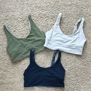 lululemon athletica Sports Bras in Green, White, and Navy